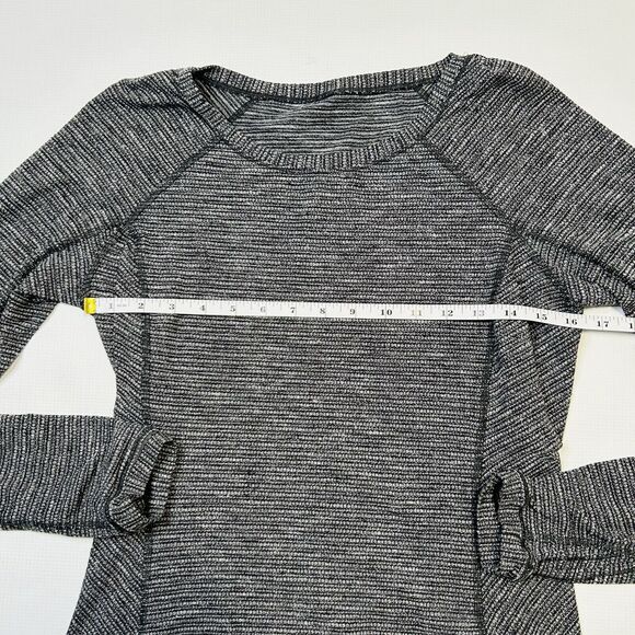 Lululemon Race Your Pace Long Sleeve Running Shirt Women's Size 8 Gray/Black - Picture 15 of 16